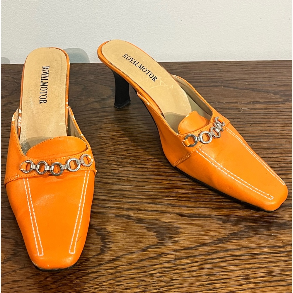 ROYALMOTOR Orange Pumps w/ Buckles